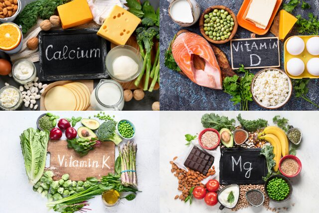 カルシウム、ビタミンD,K、マグネシウムを多く含む食材